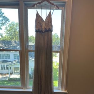 Hayley Paige Metallic Gold Dress